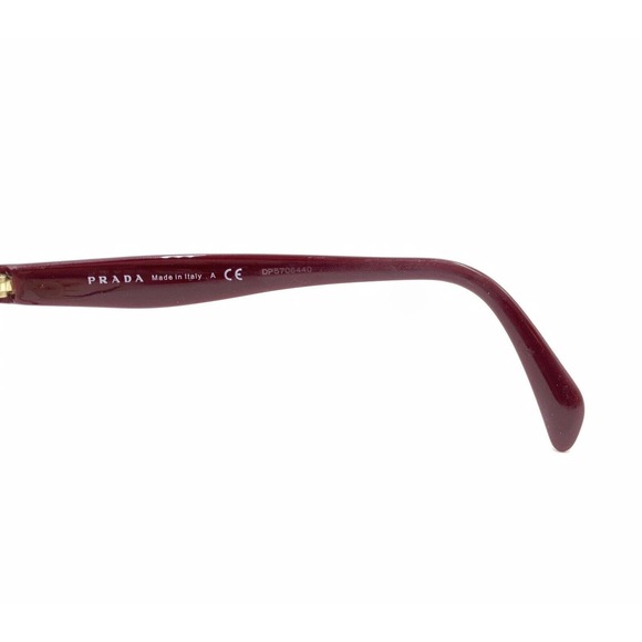 Prada VPR 65R UAN-1O1 Dark Red Gold Eyeglasses Frames 53-16 140 Italy Designer - Picture 9 of 12